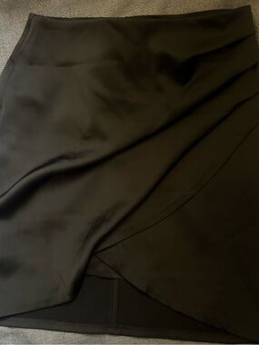bebe Black Asymmetrical Wrap Skirt